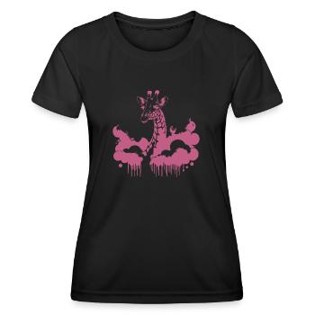 Cool Giraffe – Street Art Animal Motif - T-shirt sport Femme - noir - Devant - AI Model Female 172 light (172cm)