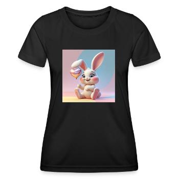 Zinzinuo – Cute Bunny for Everyone - Women's Functional T-Shirt - black - Front - AI Model Female 172 light (172cm)