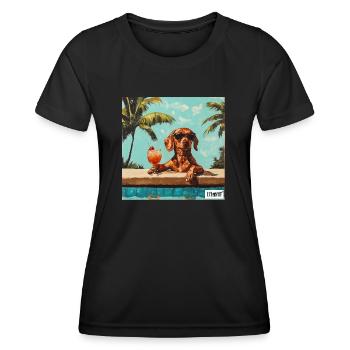 Garçon de piscine - T-shirt sport Femme - noir - Devant - AI Model Female 172 light (172cm)