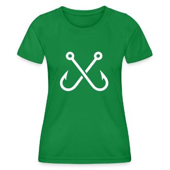 Fishhook crossed - Women's Functional T-Shirt - kelly green - Front - AI Model Female 172 dark (172cm)