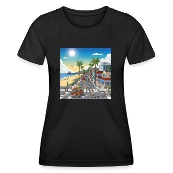 Rue Newport Beach - T-shirt sport Femme - noir - Devant - AI Model Female 172 light (172cm)