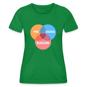 me + dogs + bacon - Women's Functional T-Shirt - kelly green - Front - AI Model Female 172 dark (172cm)