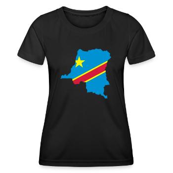 Kongo Map - Women's Functional T-Shirt - black - Front - AI Model Female 172 light (172cm)