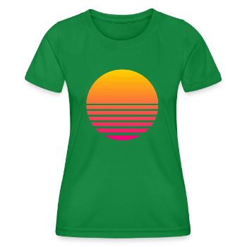 Outrun Rétro Soleil - T-shirt sport Femme - vert - Devant - AI Model Female 172 dark (172cm)