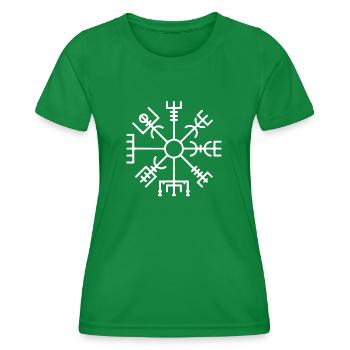 Vegvisir Boussole Rune Vikinger - T-shirt sport Femme - vert - Devant - AI Model Female 172 dark (172cm)