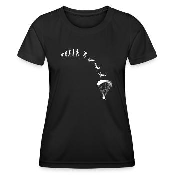 Paragliding Gleitschirmflieger Evolution - Frauen Funktions-T-Shirt - Schwarz - Vorne - AI Model Female 172 light (172cm)