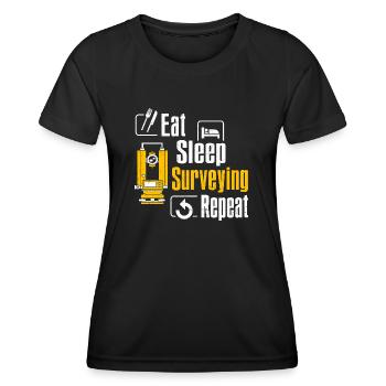 Landvermessung Kartograph Landvermesser - Frauen Funktions-T-Shirt - Schwarz - Vorne - AI Model Female 172 light (172cm)