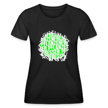 fleischlos essen veganes essen geschenkidee - Frauen Funktions-T-Shirt - Schwarz - Vorne - AI Model Female 172 light (172cm)