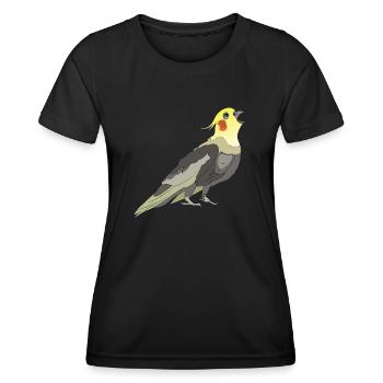 Cockatiel Cockatiel Cockatoo Perroquet Oiseau Cadeau - T-shirt sport Femme - noir - Devant - AI Model Female 172 light (172cm)