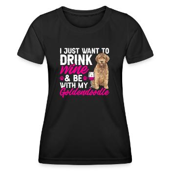 Goldendoodle Doodle Dog - Women's Functional T-Shirt - black - Front - AI Model Female 172 light (172cm)