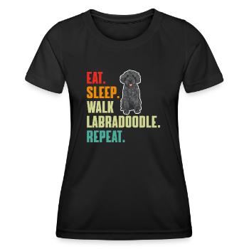 Labradoodle Dog - Women's Functional T-Shirt - black - Front - AI Model Female 172 light (172cm)