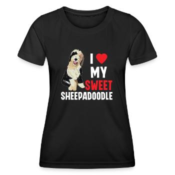 Sheepadoodle Doodle Dog - Women's Functional T-Shirt - black - Front - AI Model Female 172 light (172cm)