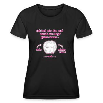 witziges Nicht-Nachdenken-Design / lustige Sprüche - Frauen Funktions-T-Shirt - Schwarz - Vorne - AI Model Female 172 light (172cm)