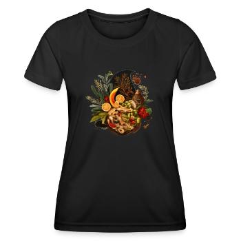 Vegan Plate Gift - Women's Functional T-Shirt - black - Front - AI Model Female 172 light (172cm)