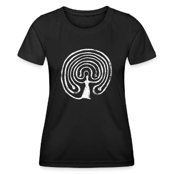 Labyrinth - Frauen Funktions-T-Shirt - Schwarz - Vorne - AI Model Female 172 light (172cm)