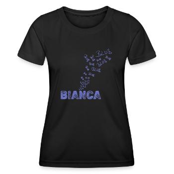 Segeln Bianca - Frauen Funktions-T-Shirt - Schwarz - Vorne - AI Model Female 172 light (172cm)