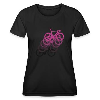 Schwarz & Pink Rennrad - Frauen Funktions-T-Shirt - Schwarz - Vorne - AI Model Female 172 light (172cm)