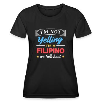 Lustiger sprechender Witz für philippinische - Frauen Funktions-T-Shirt - Schwarz - Vorne - AI Model Female 172 light (172cm)