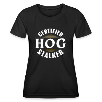 certified hog stalker Design for a hunting fan - Women's Functional T-Shirt - black - Front - AI Model Female 172 light (172cm)