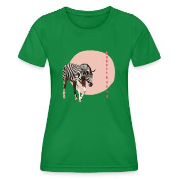 Zebra - Frauen Funktions-T-Shirt - Kelly Green - Vorne - AI Model Female 172 dark (172cm)