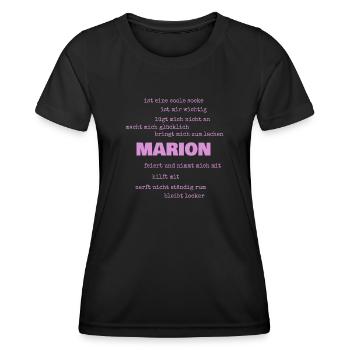 Sprüche Marion - Frauen Funktions-T-Shirt - Schwarz - Vorne - AI Model Female 172 light (172cm)