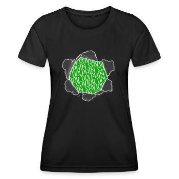 bday catfish tshirts animals valuable present idea - Women's Functional T-Shirt - black - Front - AI Model Female 172 light (172cm)
