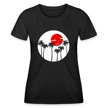 Palmen Sommer Strand Sonne - Frauen Funktions-T-Shirt - Schwarz - Vorne - AI Model Female 172 light (172cm)