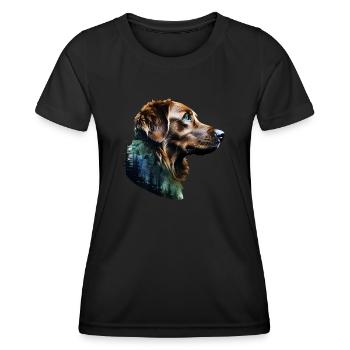 Golden Retriever - Frauen Funktions-T-Shirt - Schwarz - Vorne - AI Model Female 172 light (172cm)