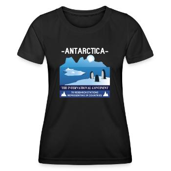 Antarctique - Le continent international - T-shirt sport Femme - noir - Devant - AI Model Female 172 light (172cm)