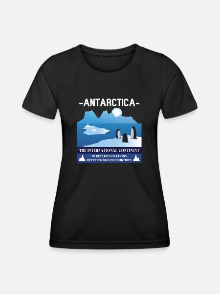 Antarctica - The International Continent - Women's Functional T-Shirt - black