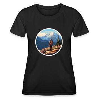 Balade ou randonnée - T-shirt sport Femme - noir - Devant - AI Model Female 172 light (172cm)