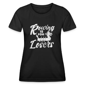 L’aviron, c’est pour les perdants - T-shirt sport Femme - noir - Devant - AI Model Female 172 light (172cm)