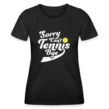 Désolé ne peut pas Tennis Bye citation drôle Sport Dire - T-shirt sport Femme - noir - Devant - AI Model Female 172 light (172cm)