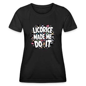 Réglisse disant ours saleté réglisse cadeau - T-shirt sport Femme - noir - Devant - AI Model Female 172 light (172cm)