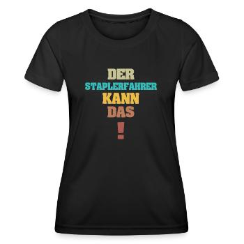 Funny Forklift Driver - Women's Functional T-Shirt - black - Front - AI Model Female 172 light (172cm)