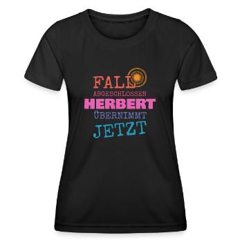 Vorname Herbert - Frauen Funktions-T-Shirt - Schwarz - Vorne - AI Model Female 172 light (172cm)