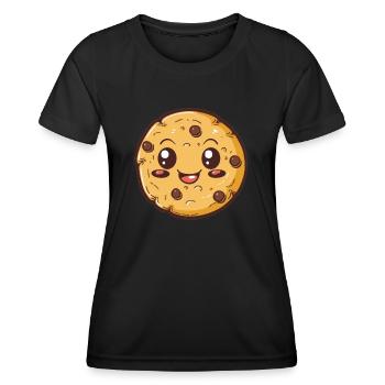 Lustiger Keks Comic - Frauen Funktions-T-Shirt - Schwarz - Vorne - AI Model Female 172 light (172cm)
