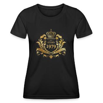 45ème anniversaire "Semper Verum - Créé 10/1979 - T-shirt sport Femme - noir - Devant - AI Model Female 172 light (172cm)