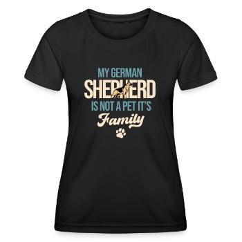 Mein Deutscher Schäferhund ist kein Haustier, es ist Familienhund Lo - Frauen Funktions-T-Shirt - Schwarz - Vorne - AI Model Female 172 light (172cm)