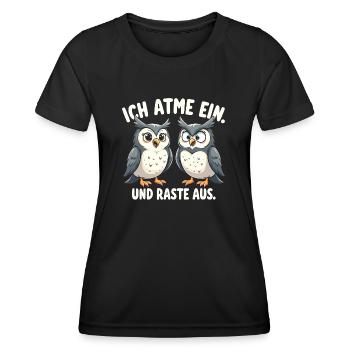 ich atme ein und raste aus lustige - Frauen Funktions-T-Shirt - Schwarz - Vorne - AI Model Female 172 light (172cm)
