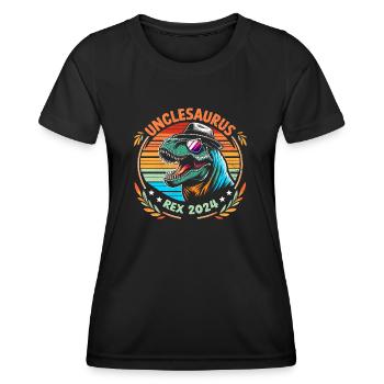 Unclesaurus Rex 2024 Dinosaur Uncle Family Uncles - Women's Functional T-Shirt - black - Front - AI Model Female 172 light (172cm)