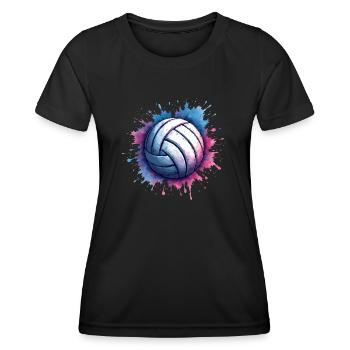Beach Volleyball Volleyballspieler - Volleyballer - Frauen Funktions-T-Shirt - Schwarz - Vorne - AI Model Female 172 light (172cm)