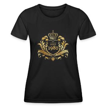 45. Geburtstag Semper Verum - Established 03/1980 - Frauen Funktions-T-Shirt - Schwarz - Vorne - AI Model Female 172 light (172cm)