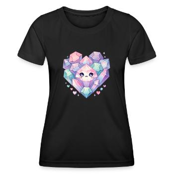 Cristaux - T-shirt sport Femme - noir - Devant - AI Model Female 172 light (172cm)