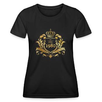 45. Geburtstag Semper Verum - Established 04/1980 - Frauen Funktions-T-Shirt - Schwarz - Vorne - AI Model Female 172 light (172cm)