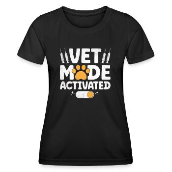 Tierarztmodus aktiviert Vielseitiger Tierliebhaber - Frauen Funktions-T-Shirt - Schwarz - Vorne - AI Model Female 172 light (172cm)
