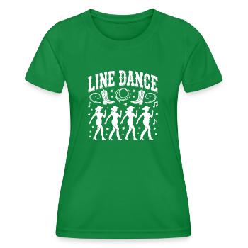 Line Dance Group Training My Dance Sport - Women's Functional T-Shirt - kelly green - Front - AI Model Female 172 dark (172cm)