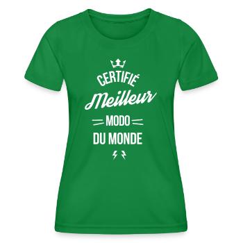 Certifier Meilleur Modérateur du monde - T-shirt sport Femme - vert - Devant - AI Model Female 172 dark (172cm)