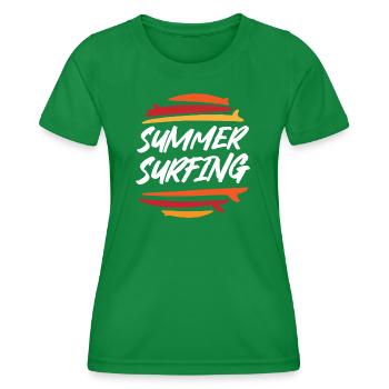 Surf d’été - T-shirt sport Femme - vert - Devant - AI Model Female 172 dark (172cm)