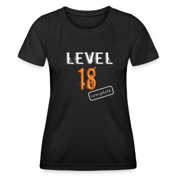 18ème anniversaire cadeau d'anniversaire gamer - T-shirt sport Femme - noir - Devant - AI Model Female 172 light (172cm)